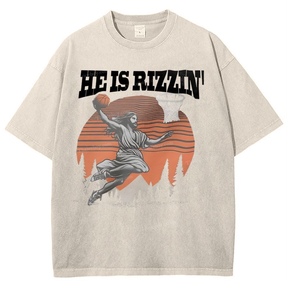 He Is Rizzin Snowflake Vintage Washed T-Shirt