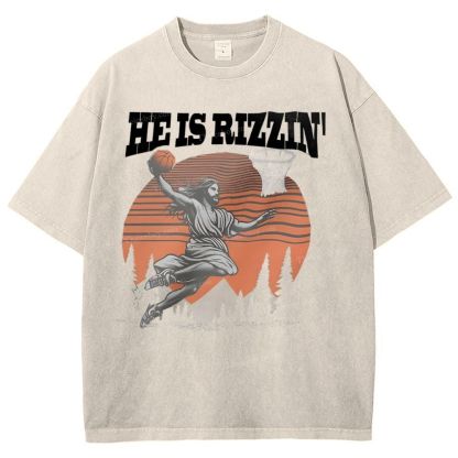 He Is Rizzin Snowflake Vintage Washed T-Shirt