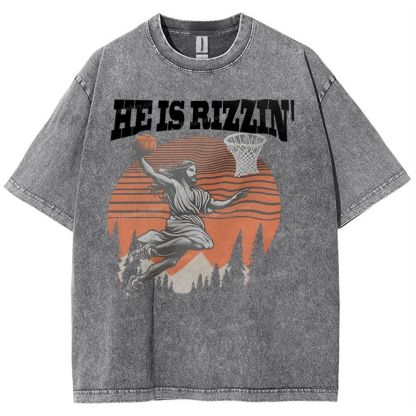 He Is Rizzin Snowflake Vintage Washed T-Shirt