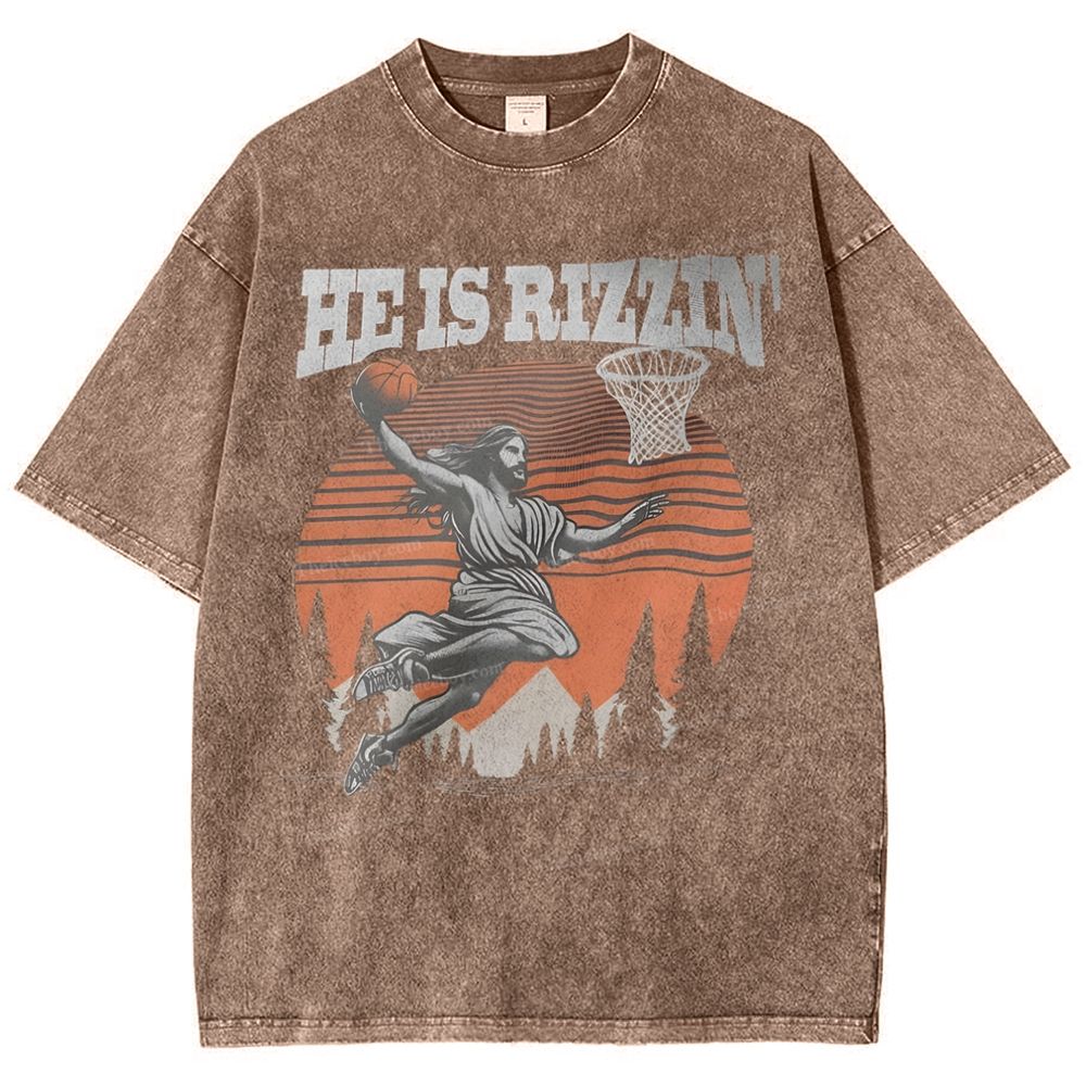 He Is Rizzin Snowflake Vintage Washed T-Shirt