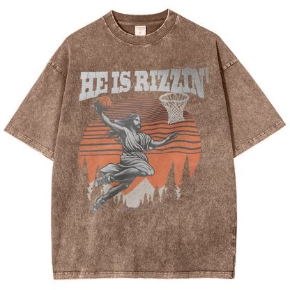 He Is Rizzin Snowflake Vintage Washed T-Shirt