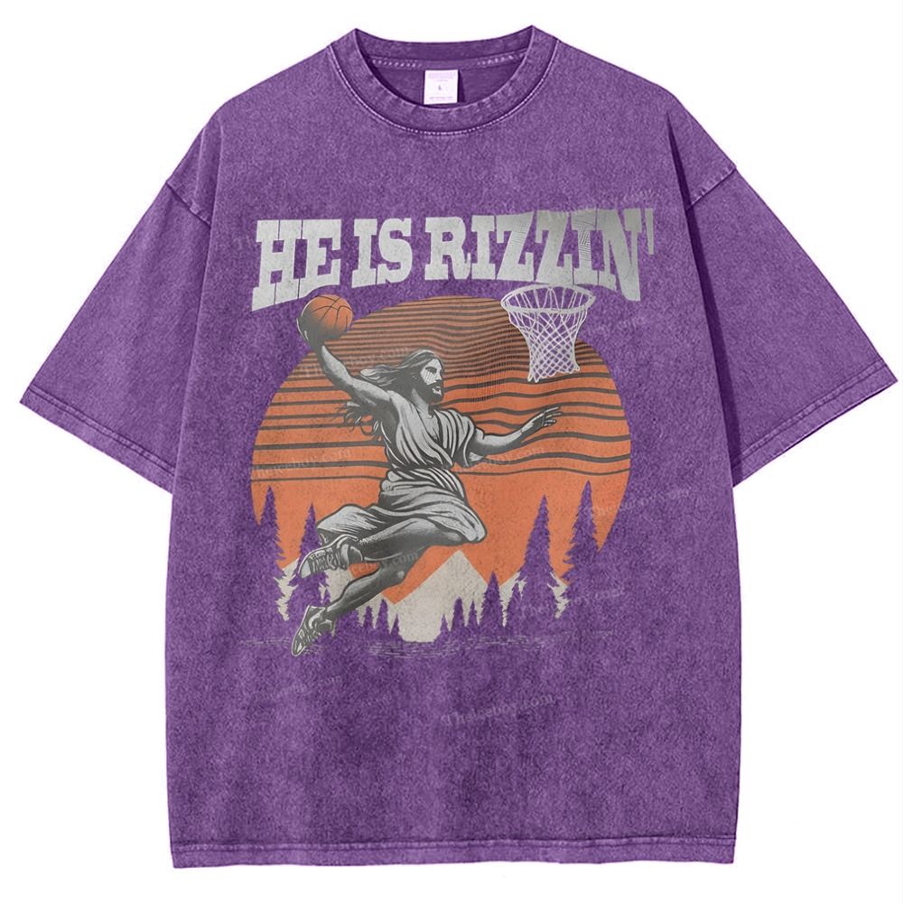 He Is Rizzin Snowflake Vintage Washed T-Shirt