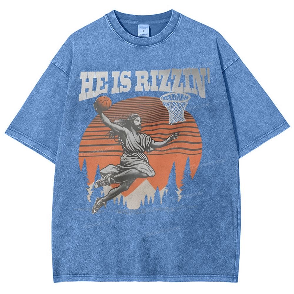 He Is Rizzin Snowflake Vintage Washed T-Shirt