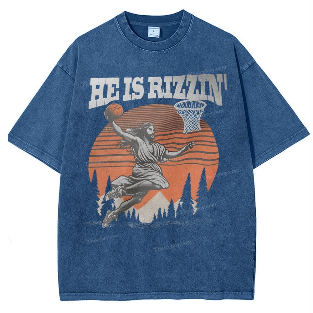 He Is Rizzin Snowflake Vintage Washed T-Shirt
