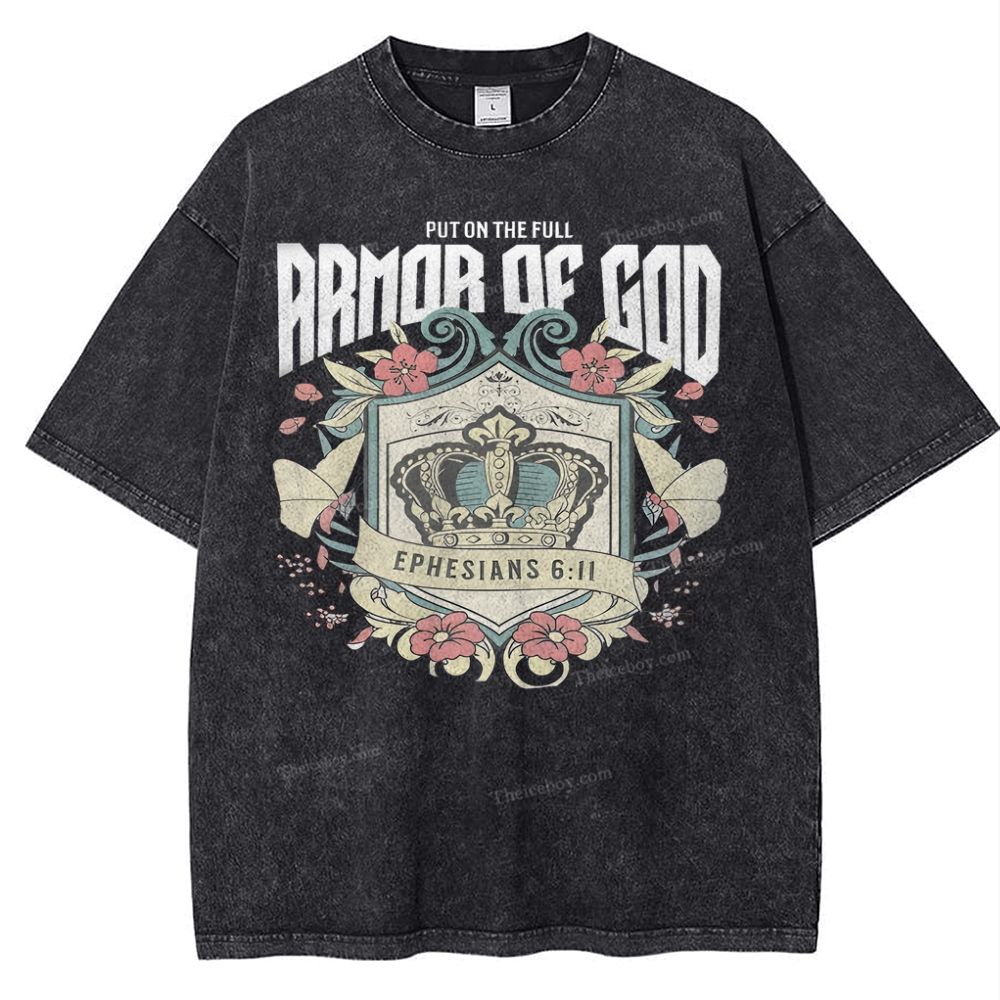 Armor Of God Snowflake Vintage Washed T-Shirt