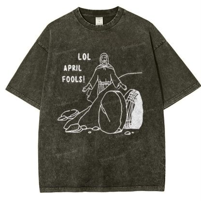 Lol  April Fools Snowflake Vintage Washed T-Shirt