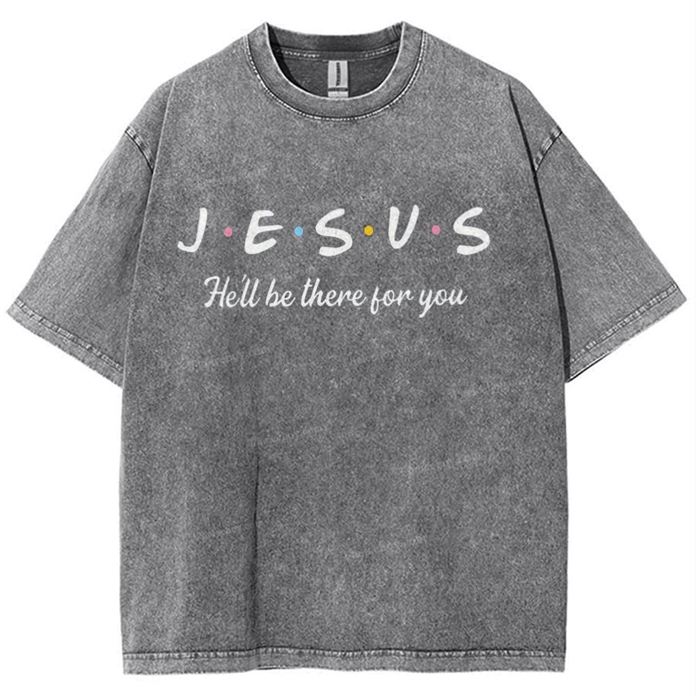 Jesus He'll Be There For You Snowflake Vintage Washed T-Shirt