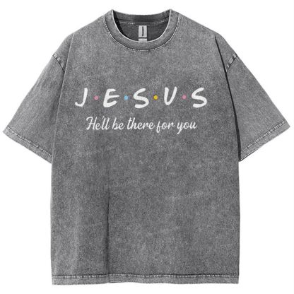 Jesus He'll Be There For You Snowflake Vintage Washed T-Shirt