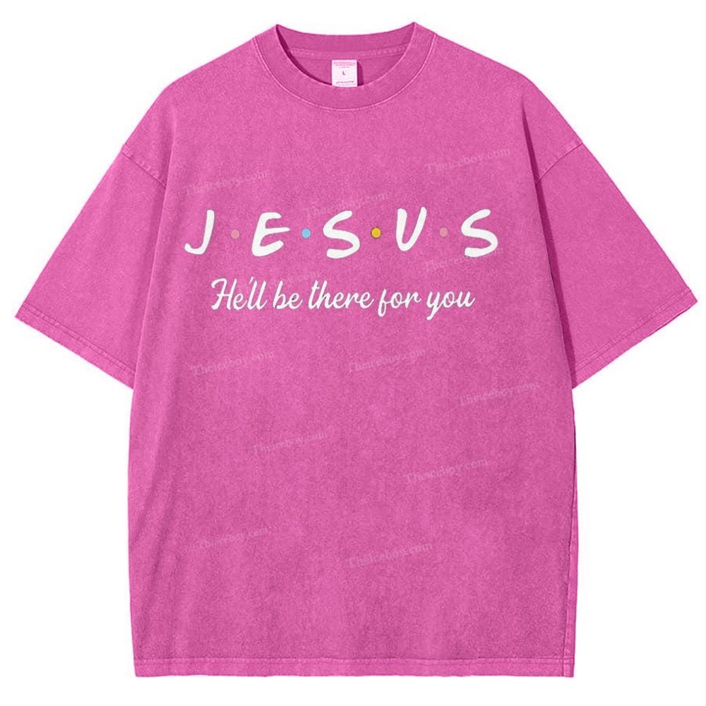 Jesus He'll Be There For You Snowflake Vintage Washed T-Shirt