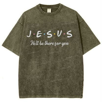 Jesus He'll Be There For You Snowflake Vintage Washed T-Shirt