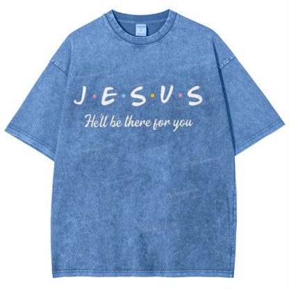 Jesus He'll Be There For You Snowflake Vintage Washed T-Shirt