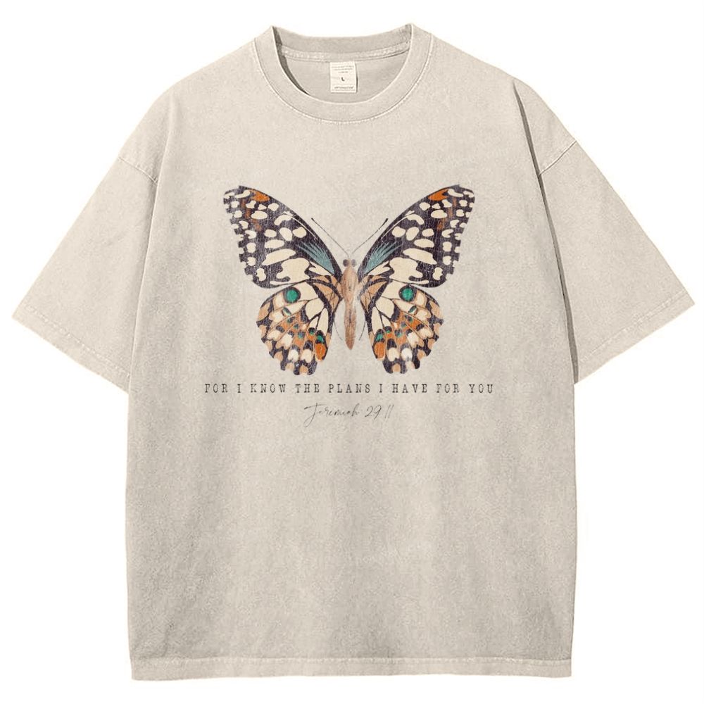 For I Know The Plans I Have For You Snowflake Vintage Washed T-Shirt