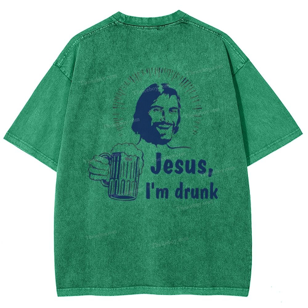 Jesus i'm Drunk Snowflake Vintage Washed T-Shirt