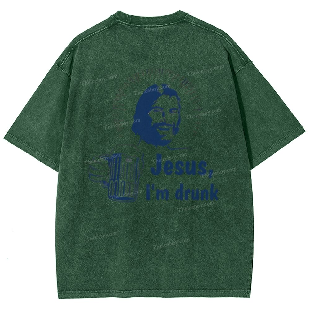Jesus i'm Drunk Snowflake Vintage Washed T-Shirt
