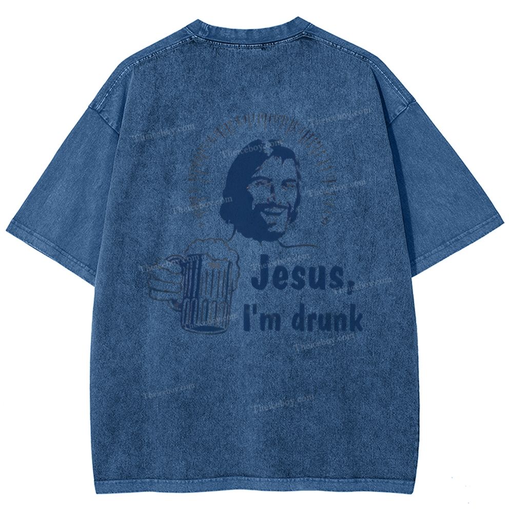 Jesus i'm Drunk Snowflake Vintage Washed T-Shirt