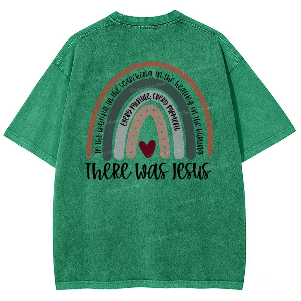 There Was Jesus Snowflake Vintage Washed T-Shirt