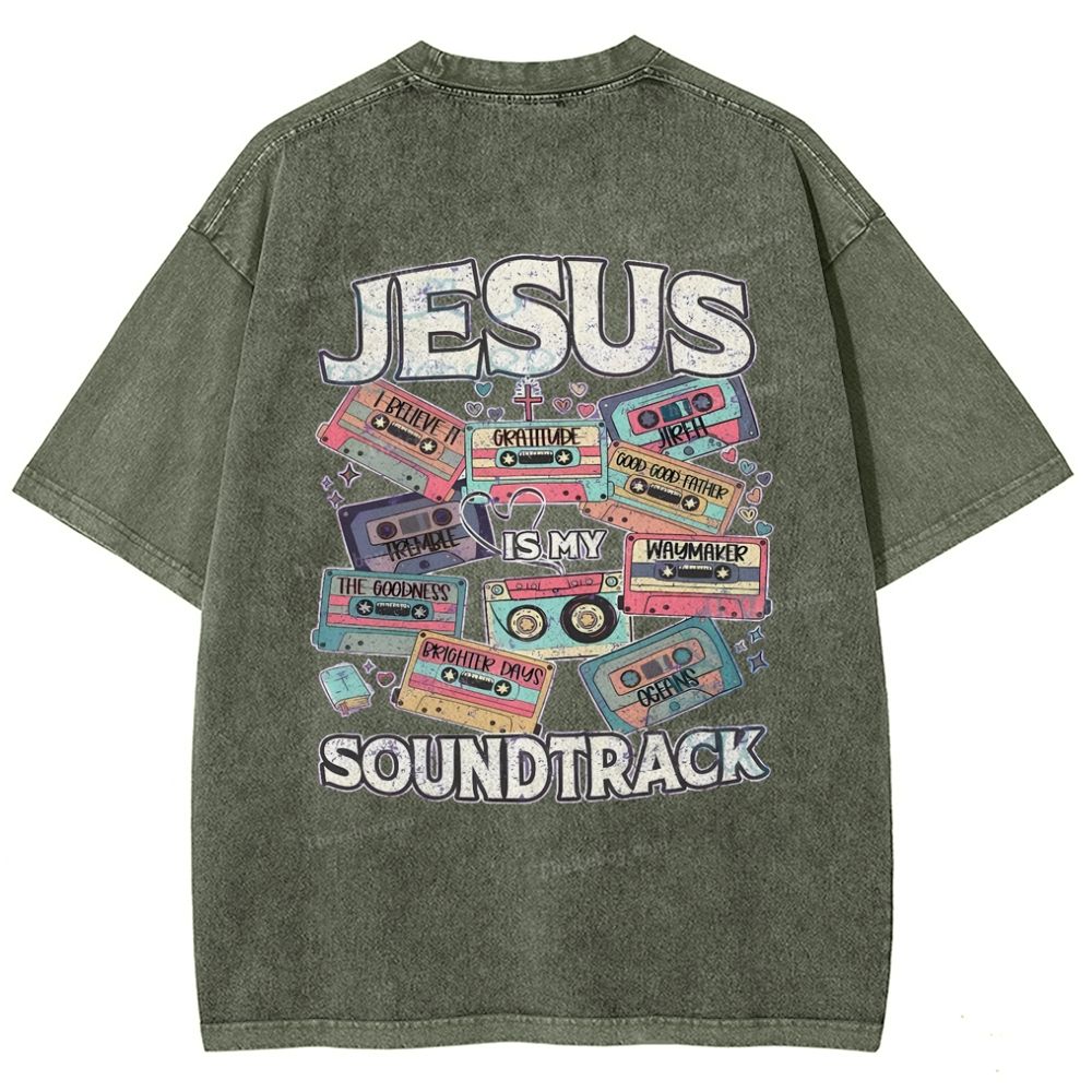 Jesus Soundtrack Snowflake Vintage Washed T-Shirt