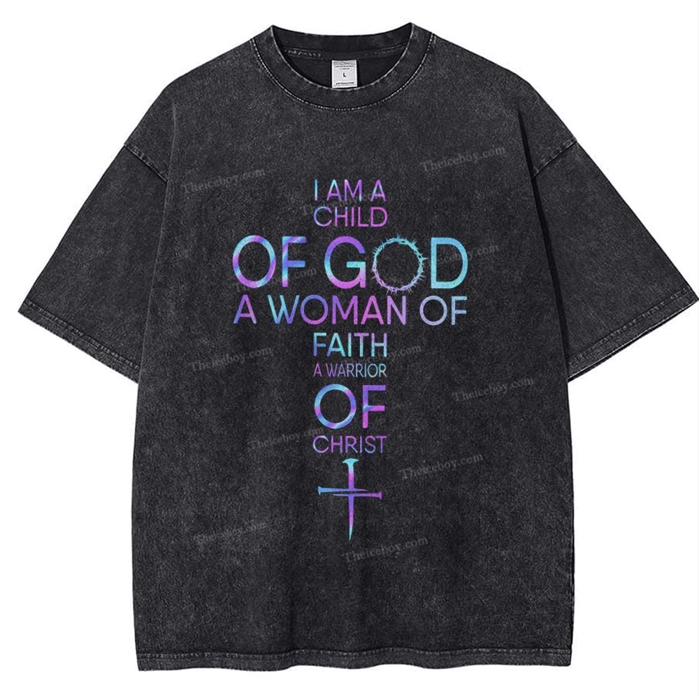 I Am A Child Of God Snowflake Vintage Washed T-Shirt