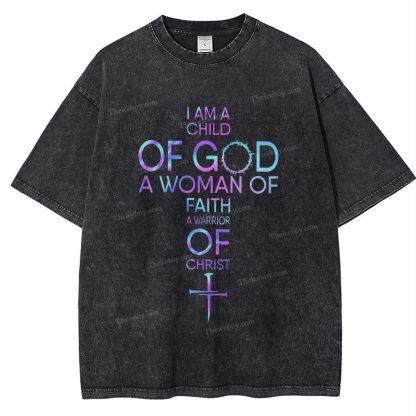 I Am A Child Of God Snowflake Vintage Washed T-Shirt