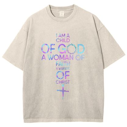 I Am A Child Of God Snowflake Vintage Washed T-Shirt