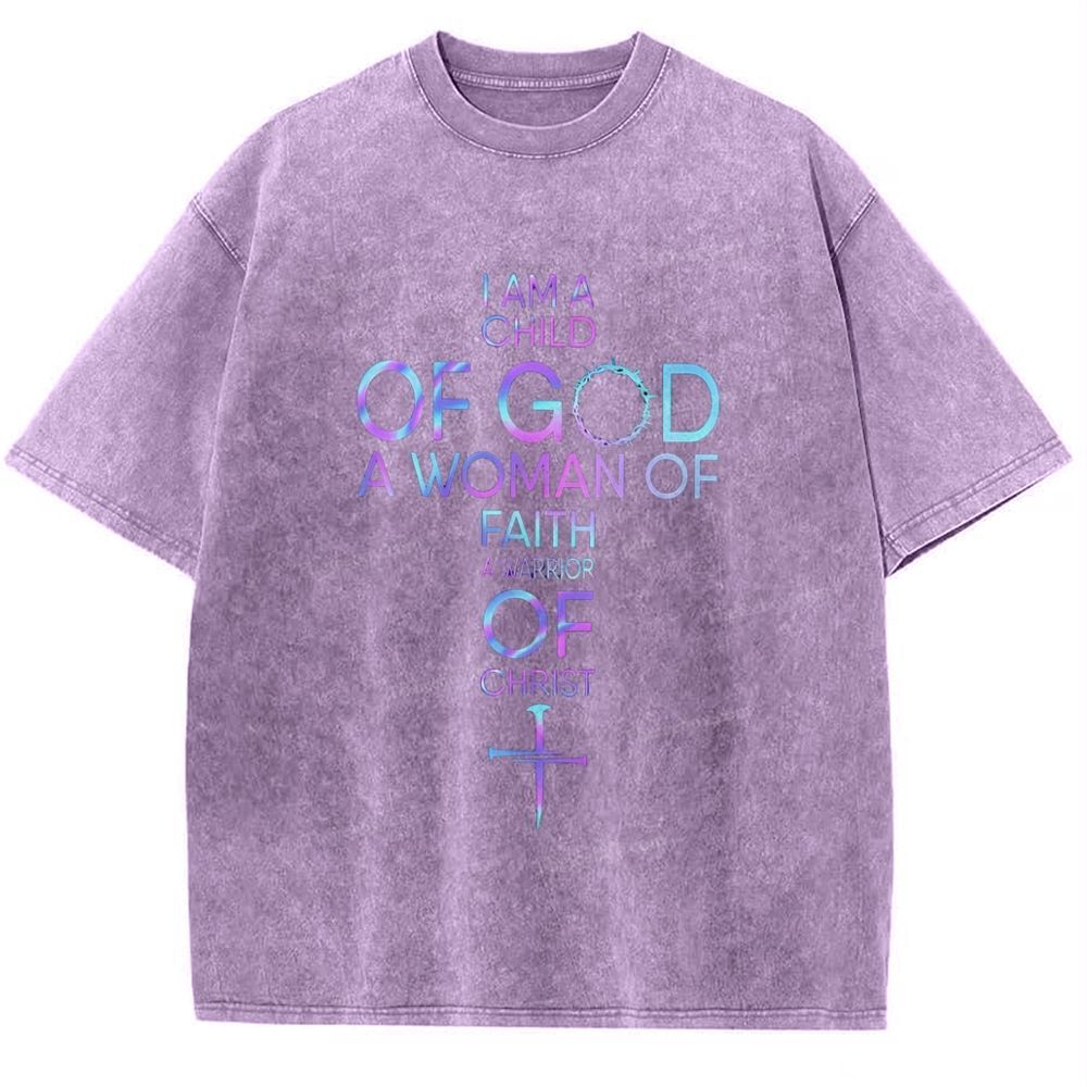 I Am A Child Of God Snowflake Vintage Washed T-Shirt