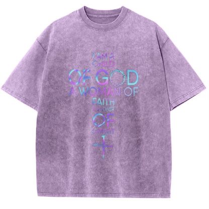 I Am A Child Of God Snowflake Vintage Washed T-Shirt