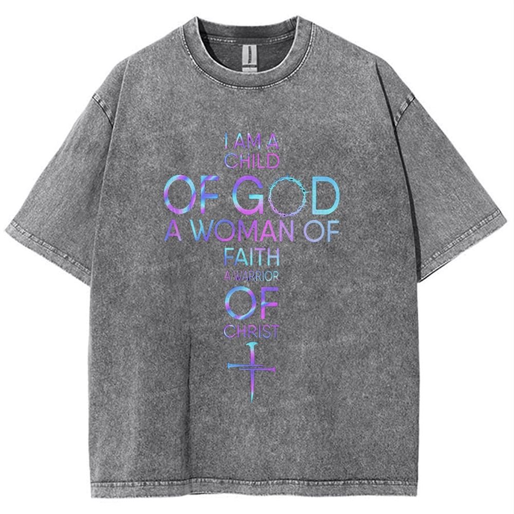 I Am A Child Of God Snowflake Vintage Washed T-Shirt