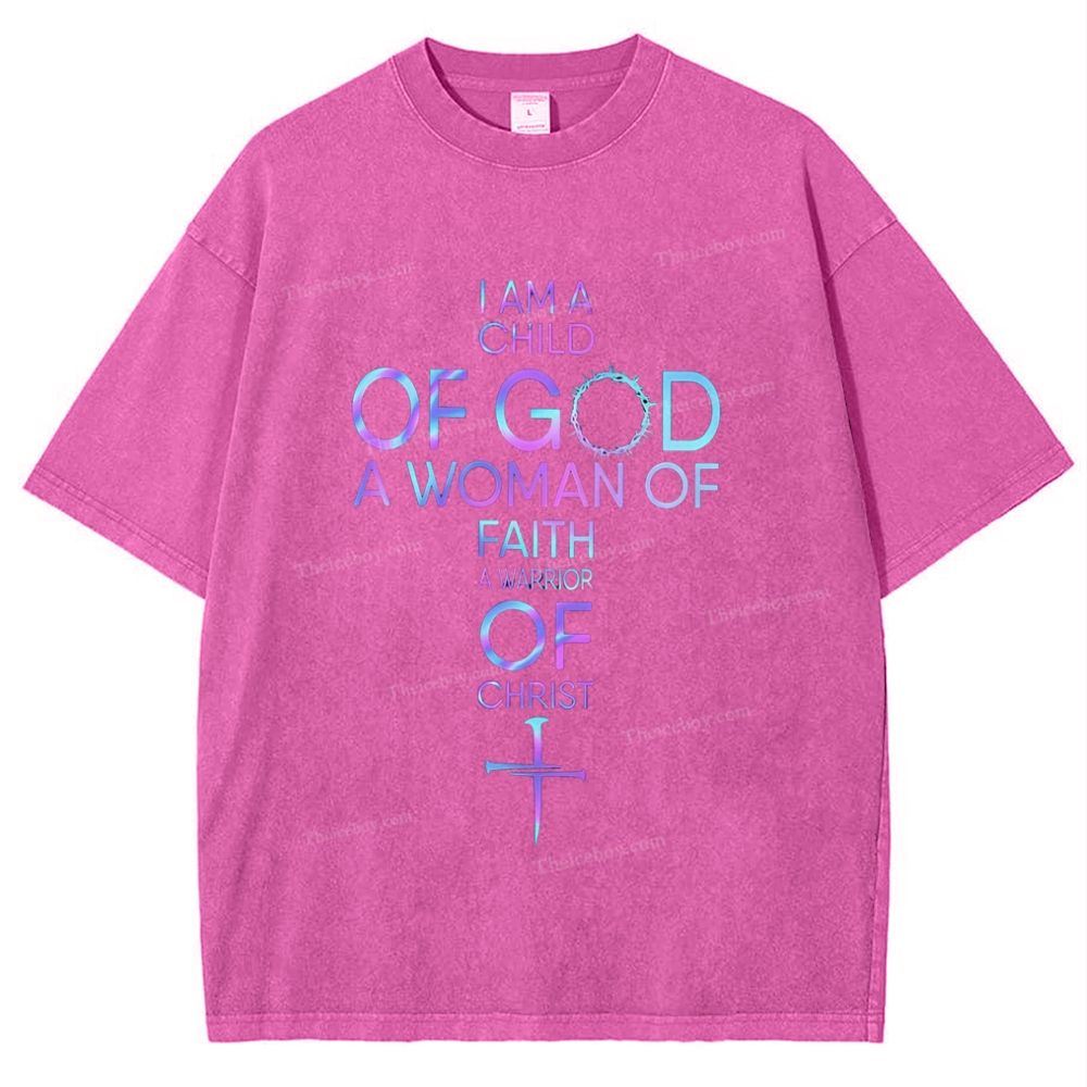I Am A Child Of God Snowflake Vintage Washed T-Shirt