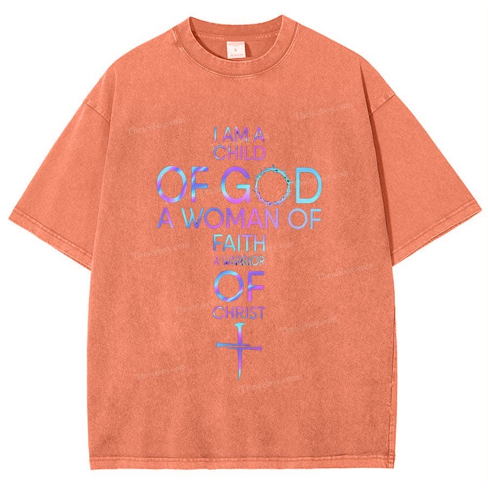 I Am A Child Of God Snowflake Vintage Washed T-Shirt