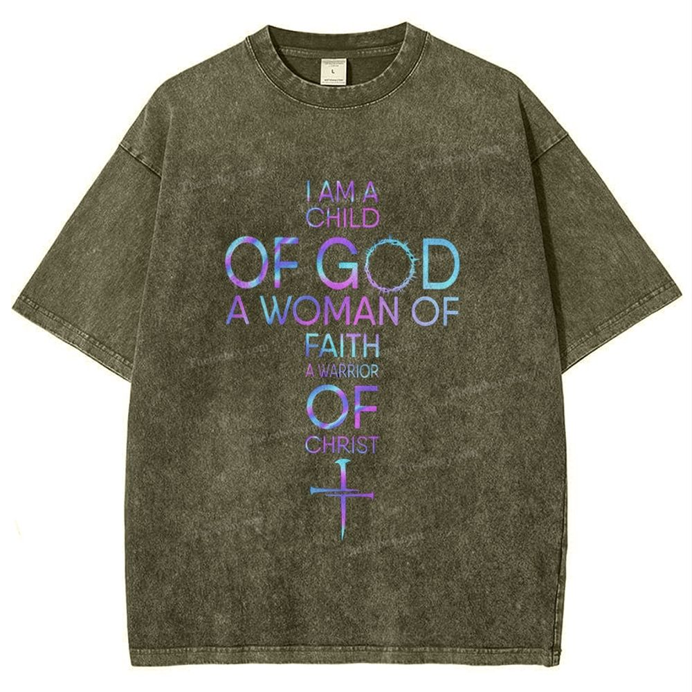 I Am A Child Of God Snowflake Vintage Washed T-Shirt