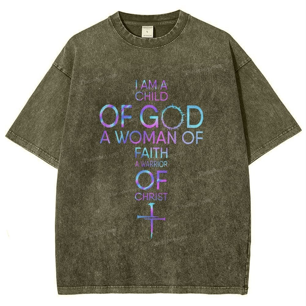 I Am A Child Of God Snowflake Vintage Washed T-Shirt