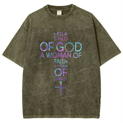 I Am A Child Of God Snowflake Vintage Washed T-Shirt
