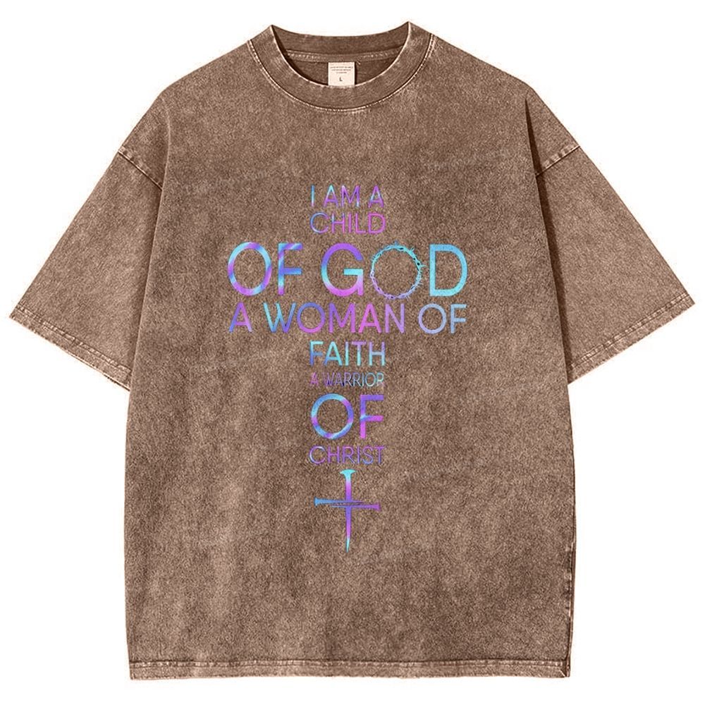 I Am A Child Of God Snowflake Vintage Washed T-Shirt