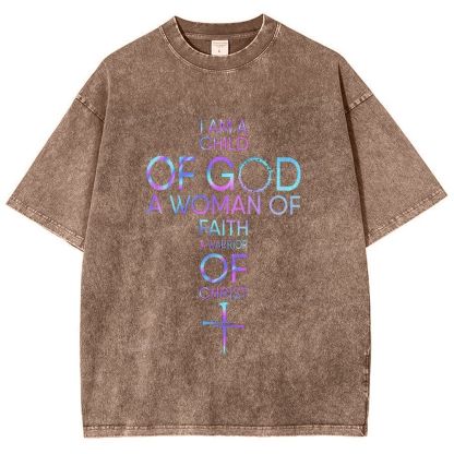 I Am A Child Of God Snowflake Vintage Washed T-Shirt