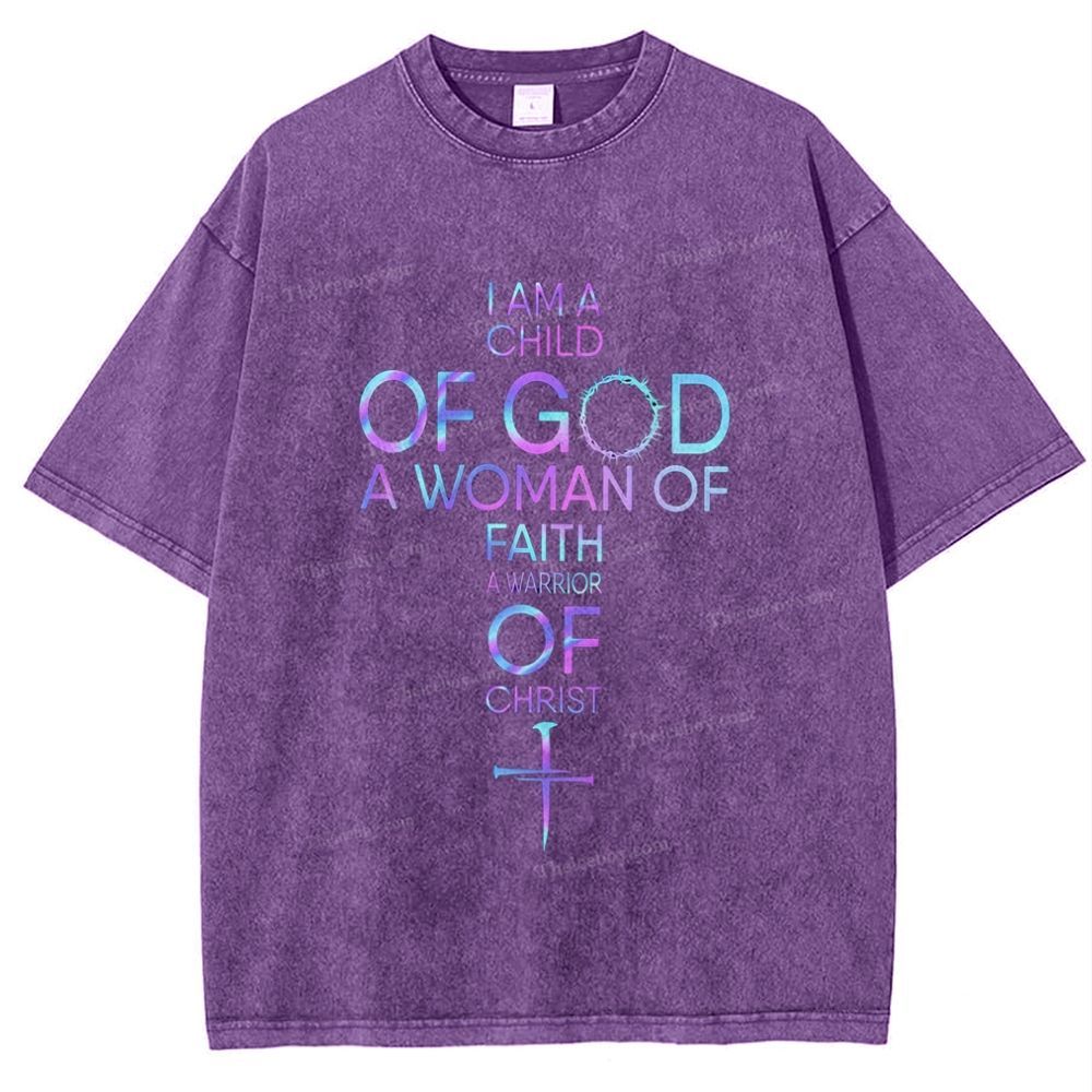 I Am A Child Of God Snowflake Vintage Washed T-Shirt