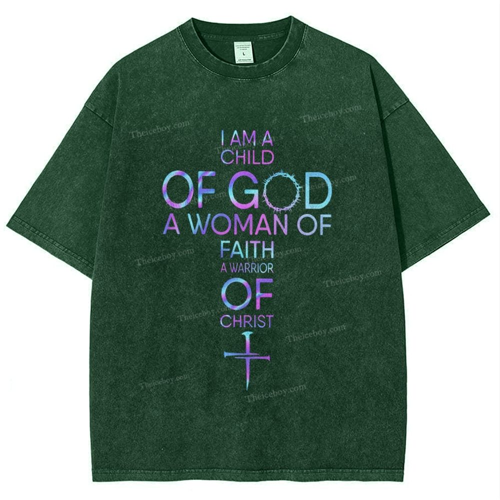 I Am A Child Of God Snowflake Vintage Washed T-Shirt