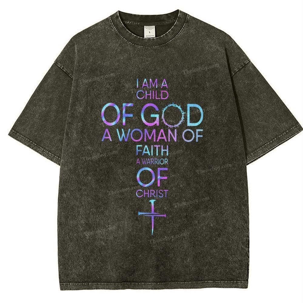 I Am A Child Of God Snowflake Vintage Washed T-Shirt