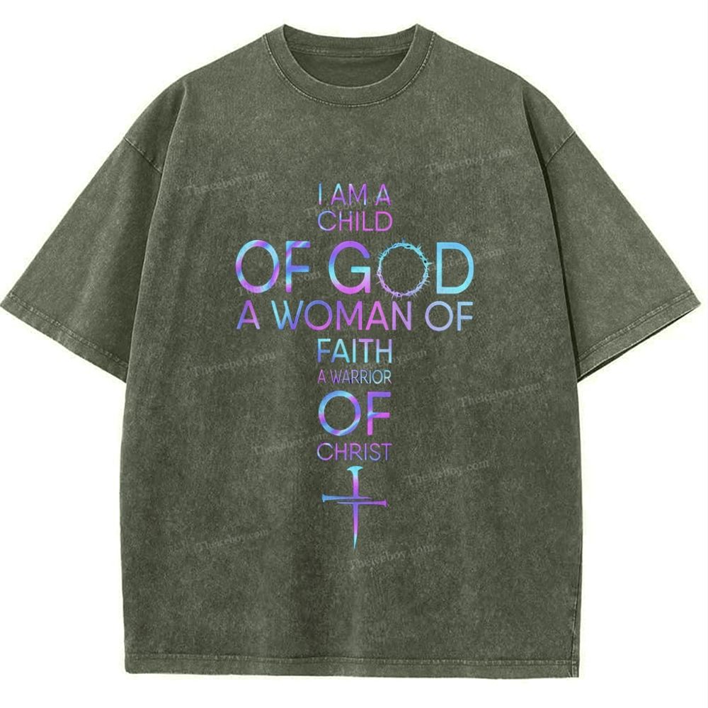 I Am A Child Of God Snowflake Vintage Washed T-Shirt