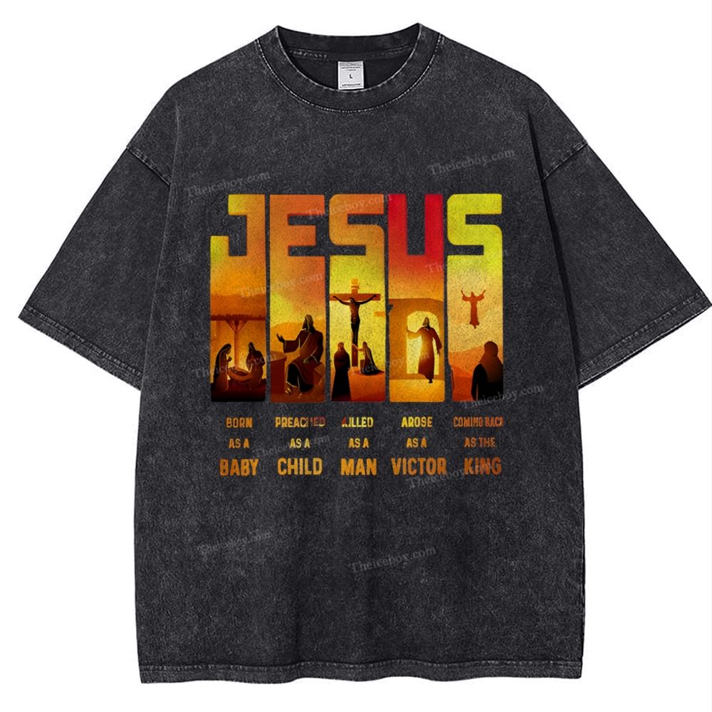 JESUS Snowflake Vintage Washed T-Shirt