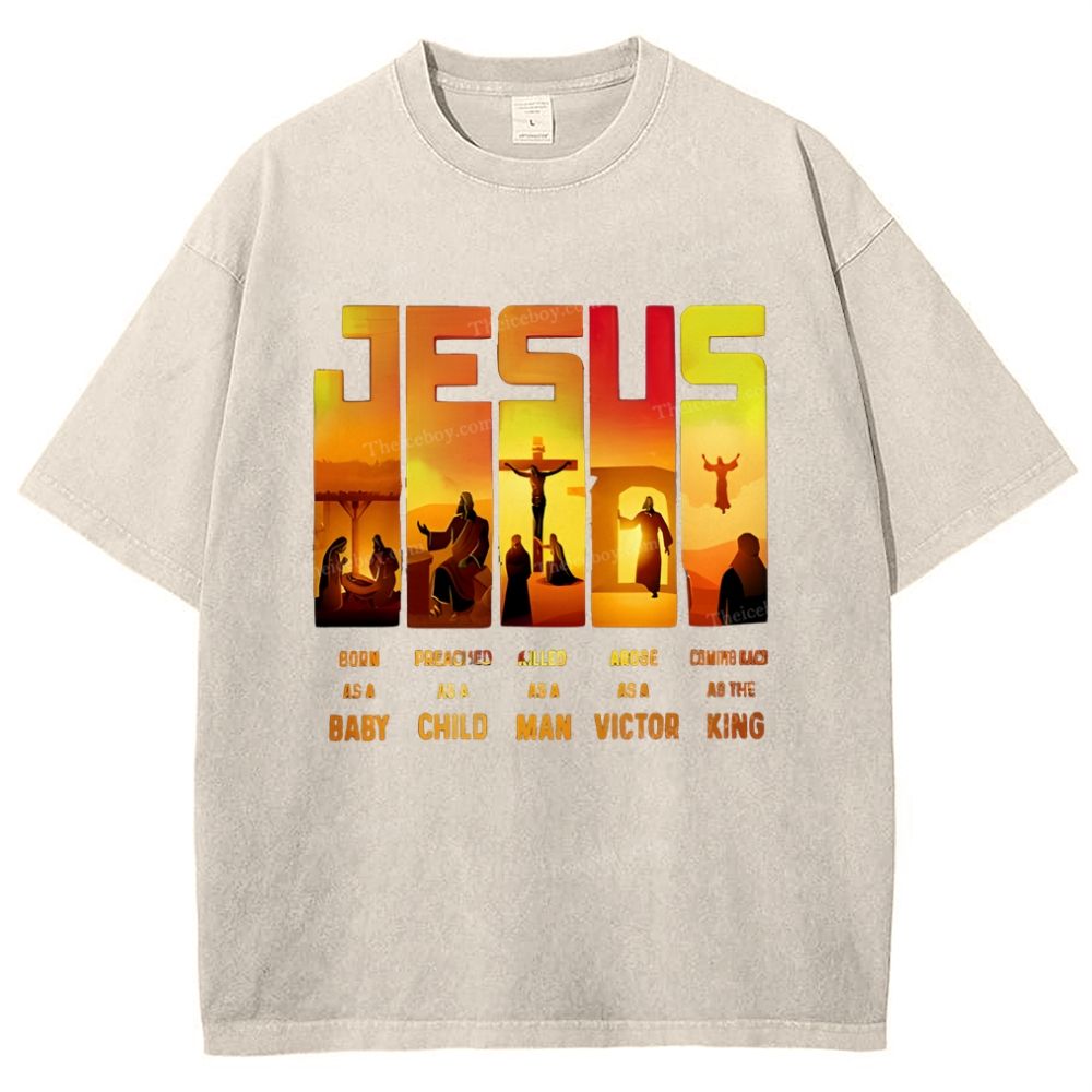 JESUS Snowflake Vintage Washed T-Shirt