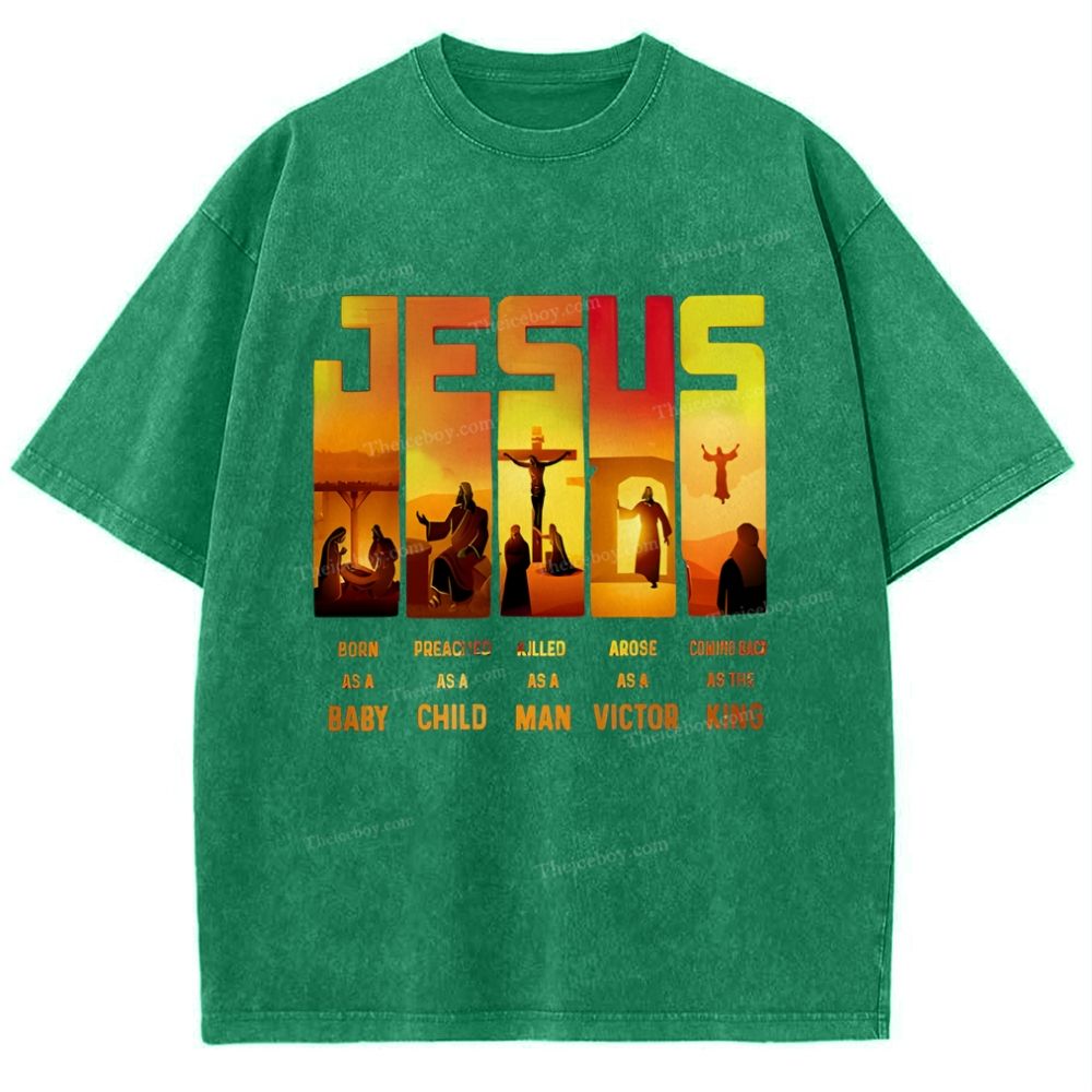 JESUS Snowflake Vintage Washed T-Shirt