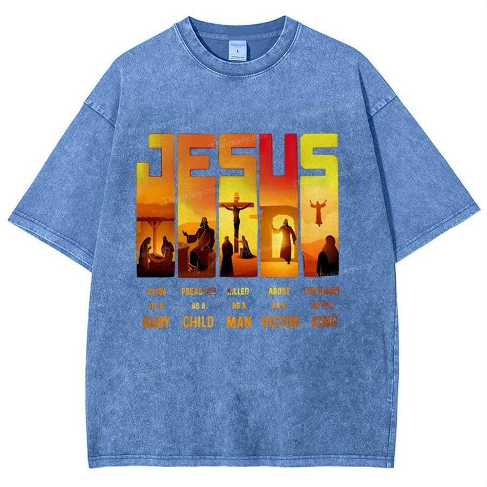JESUS Snowflake Vintage Washed T-Shirt