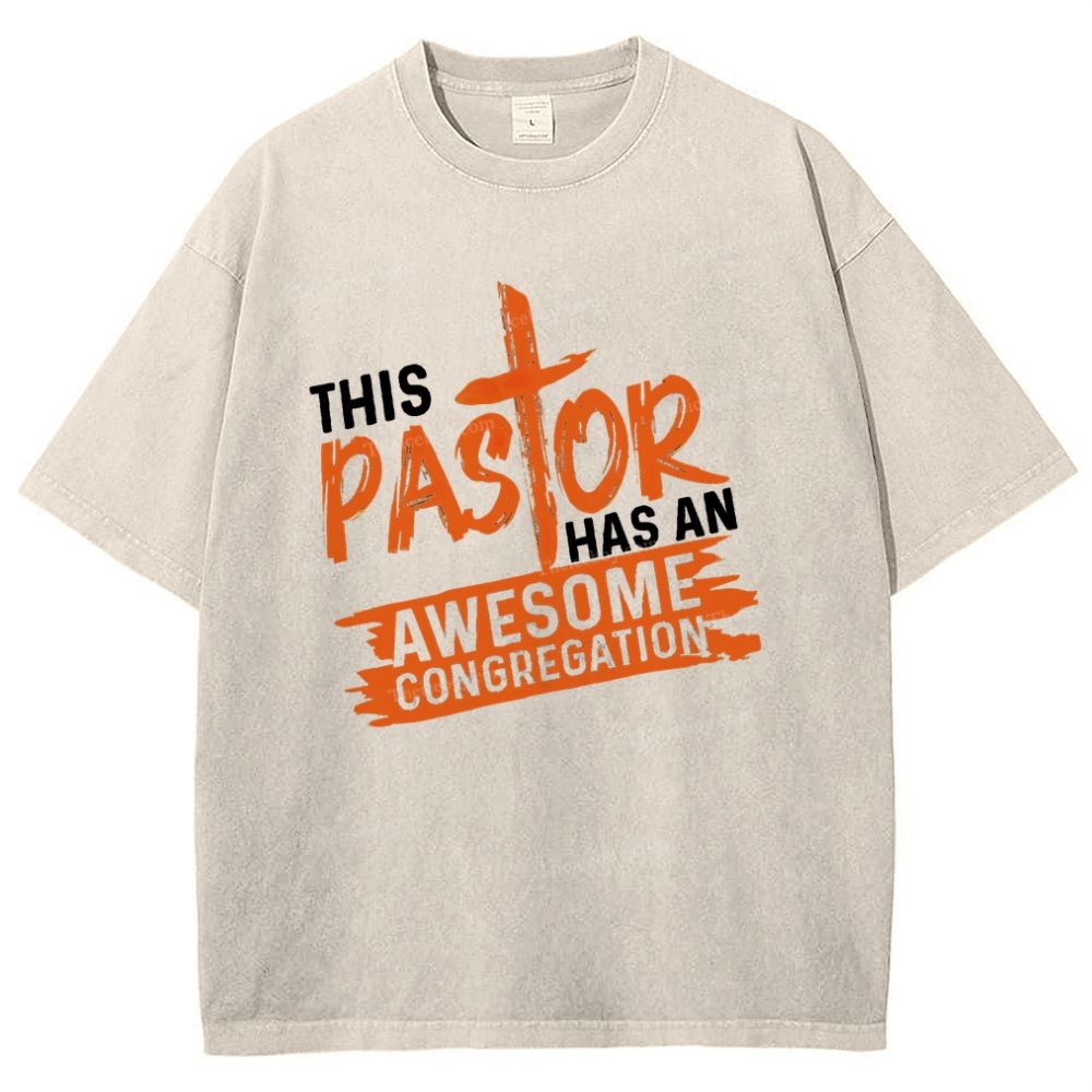 This Pastor Has An Awesome Congregation Snowflake Vintage Washed T-Shirt