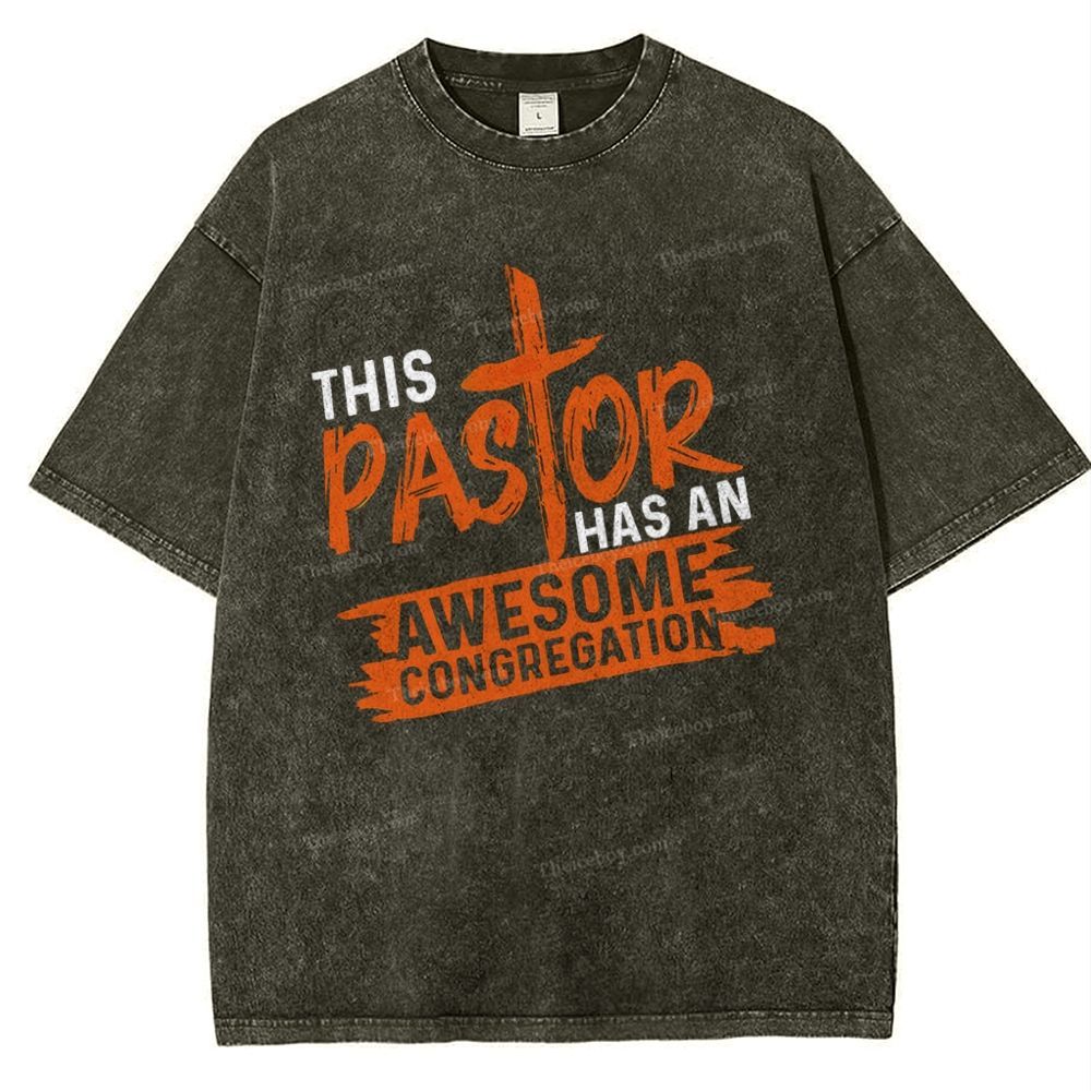This Pastor Has An Awesome Congregation Snowflake Vintage Washed T-Shirt