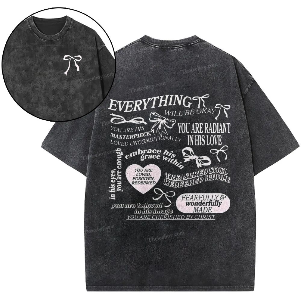 Everything Will Be Okay Snowflake Vintage Washed T-Shirt