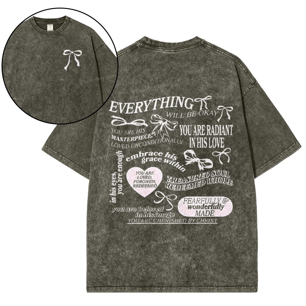 Everything Will Be Okay Snowflake Vintage Washed T-Shirt