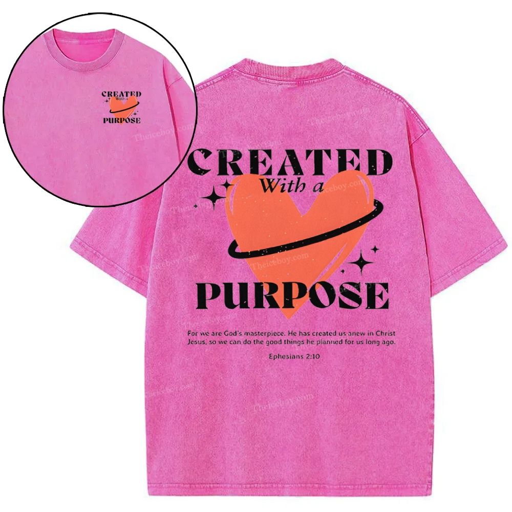 Created With A Purpose Snowflake Vintage Washed T-Shirt
