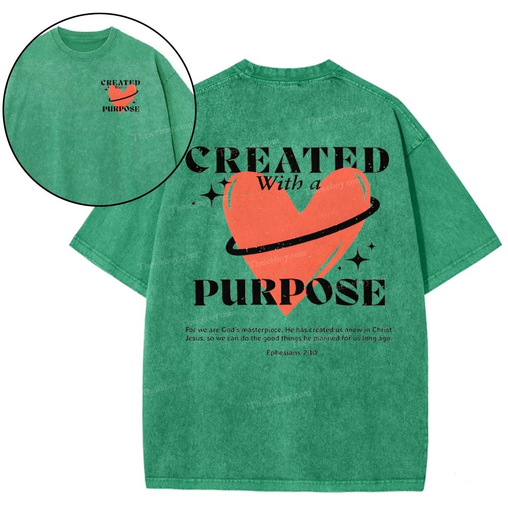 Created With A Purpose Snowflake Vintage Washed T-Shirt