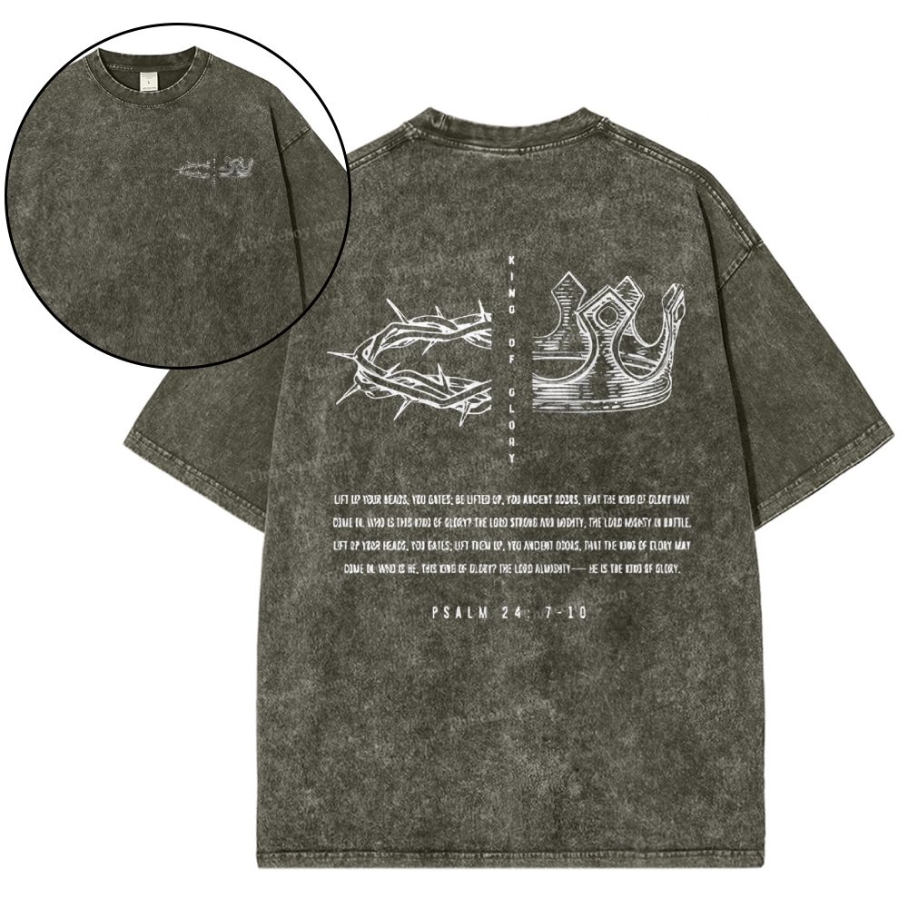 Pslam 24:7-10 Snowflake Vintage Washed T-Shirt