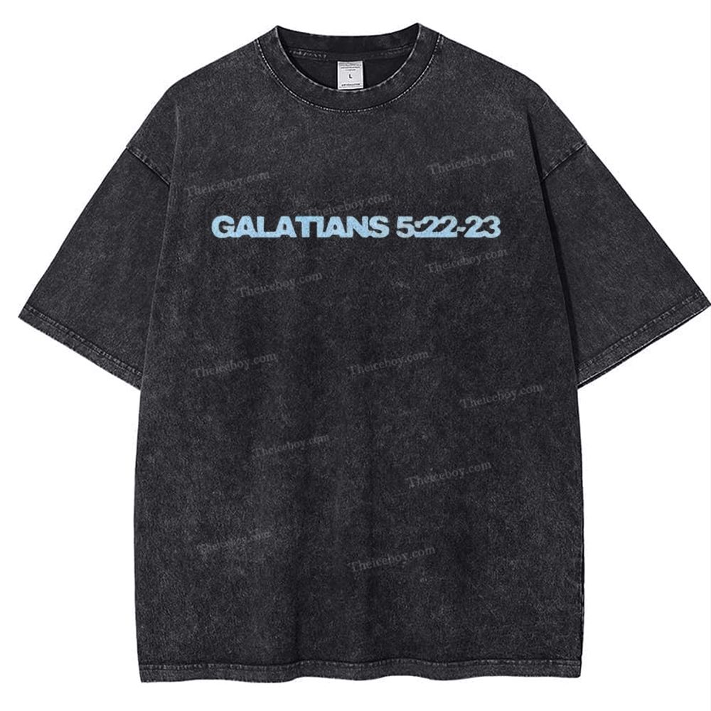 Galatians 5:22-23 Snowflake Vintage Washed T-Shirt